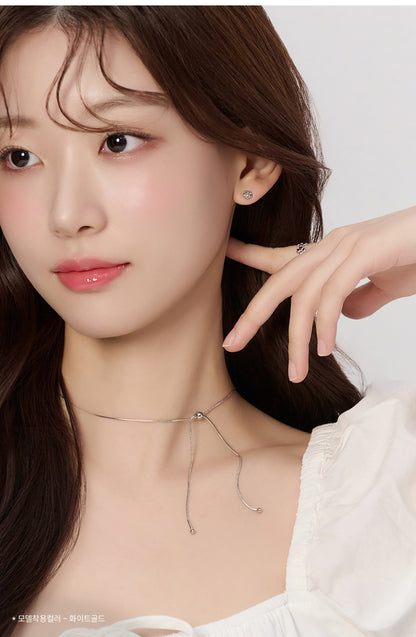 14KGP Slim Ball Tie Necklace - AdoreMeU