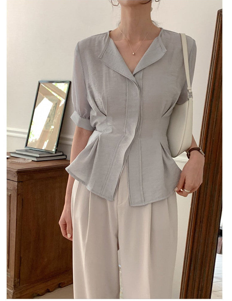 *Slim Pintuck Summer Blouse