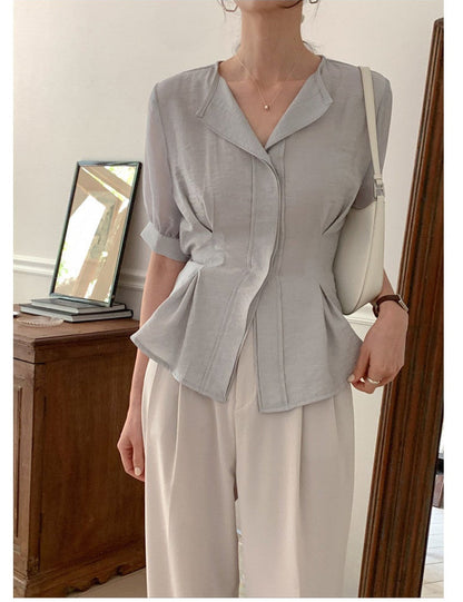 *Slim Pintuck Summer Blouse