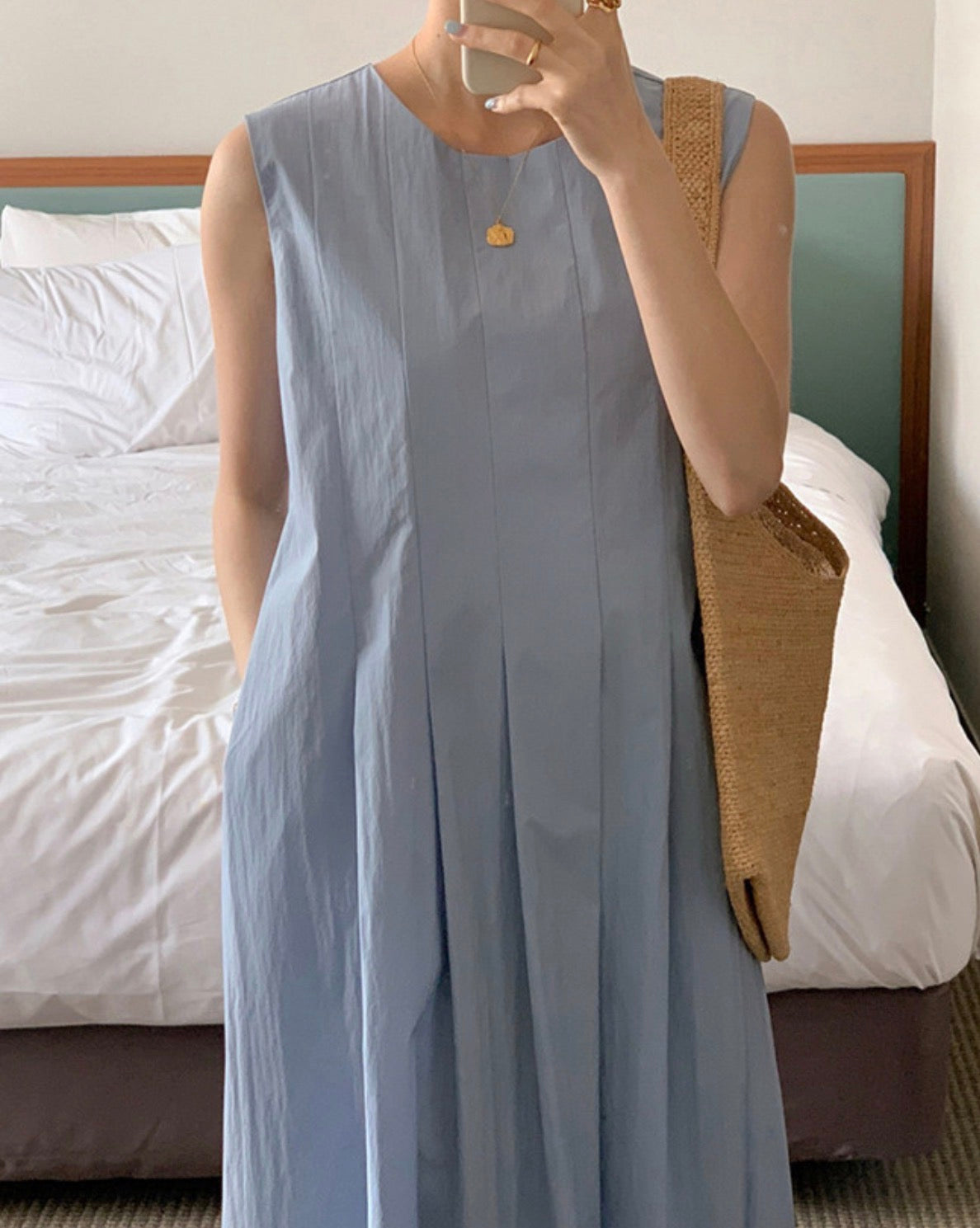 * Plain Pintuck Dress