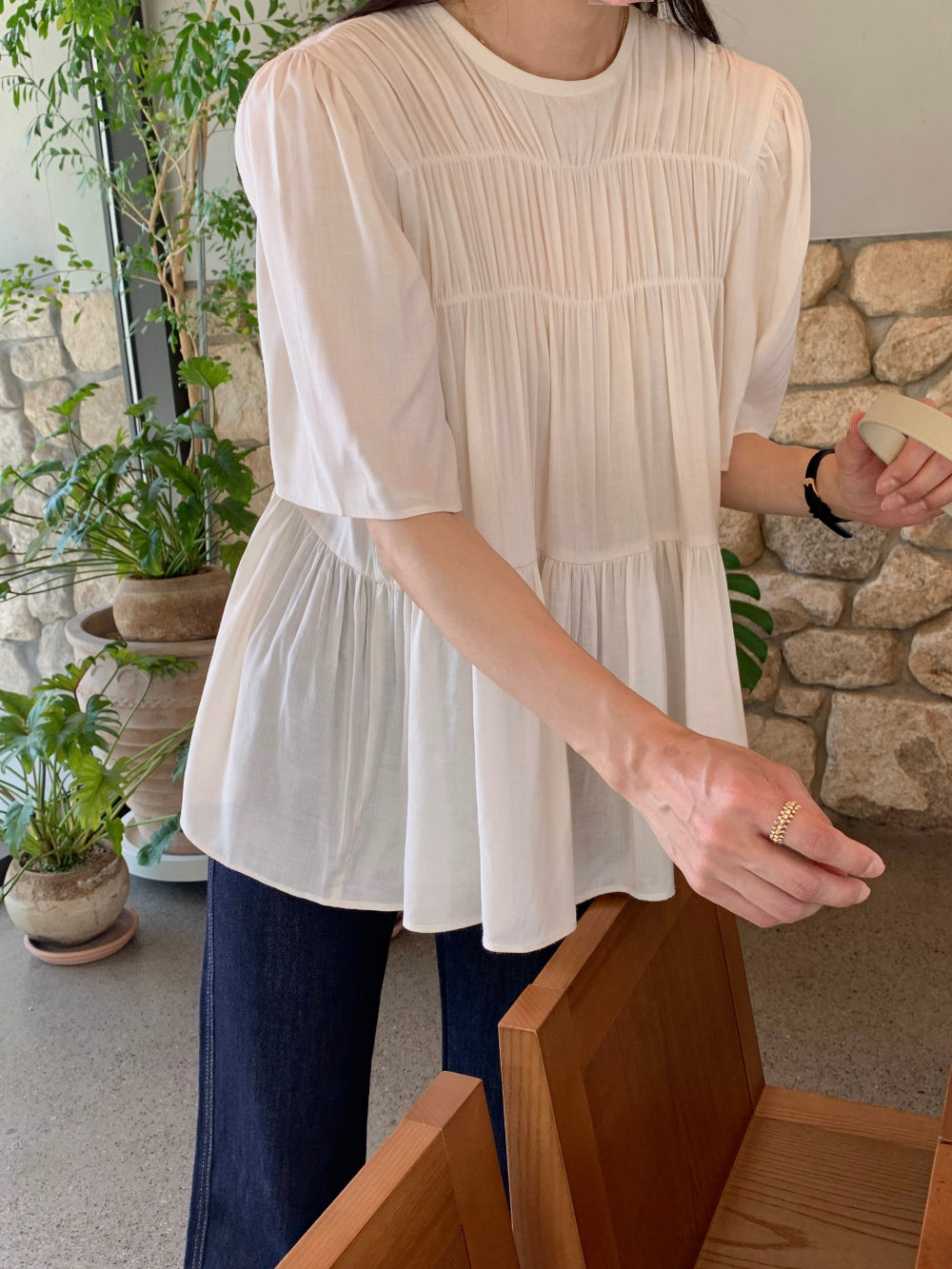 新品未使用☆L'Appartement  Shirring Blouse Frill Shirring Blouse – Lolita Collective