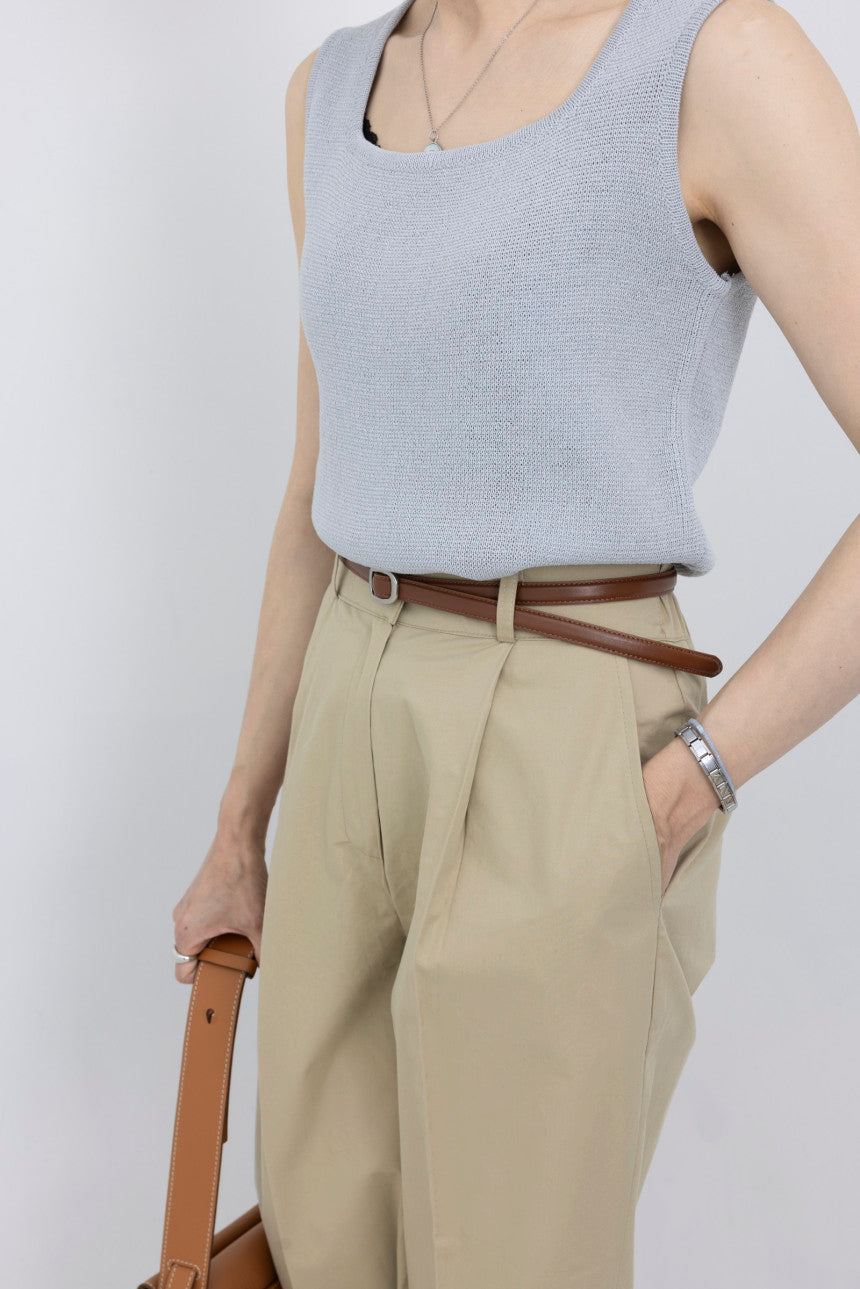 Cowhide Silver Nohole Belt