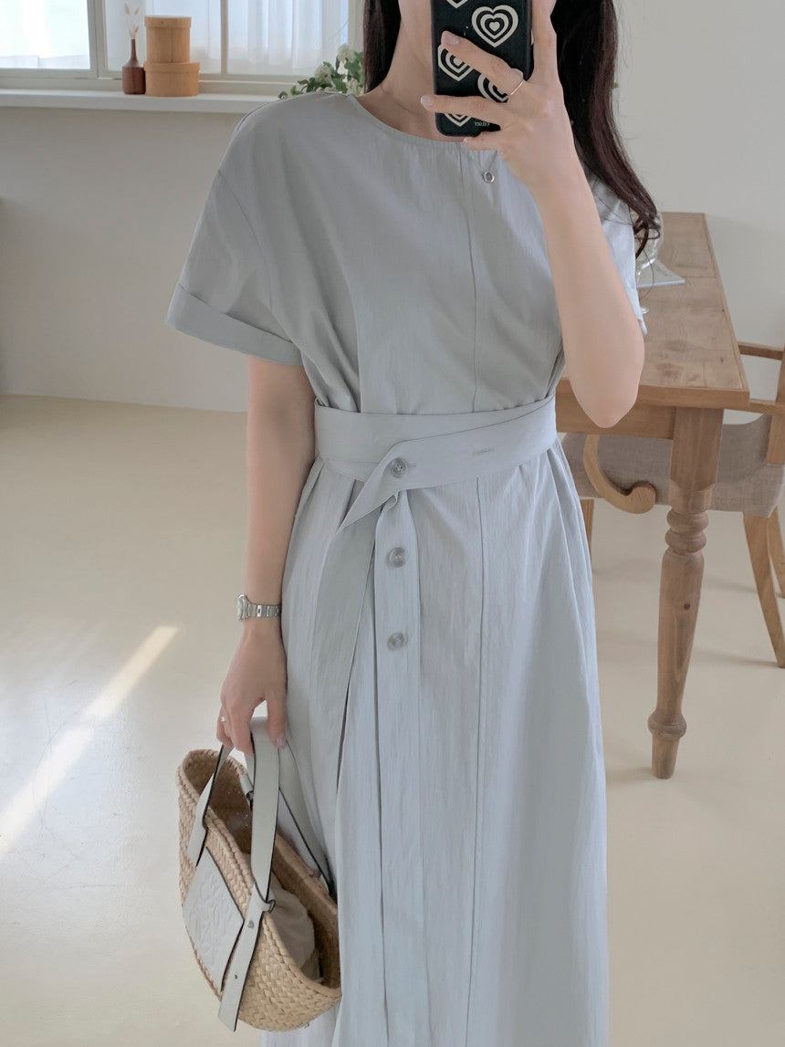 Button Belt Dress