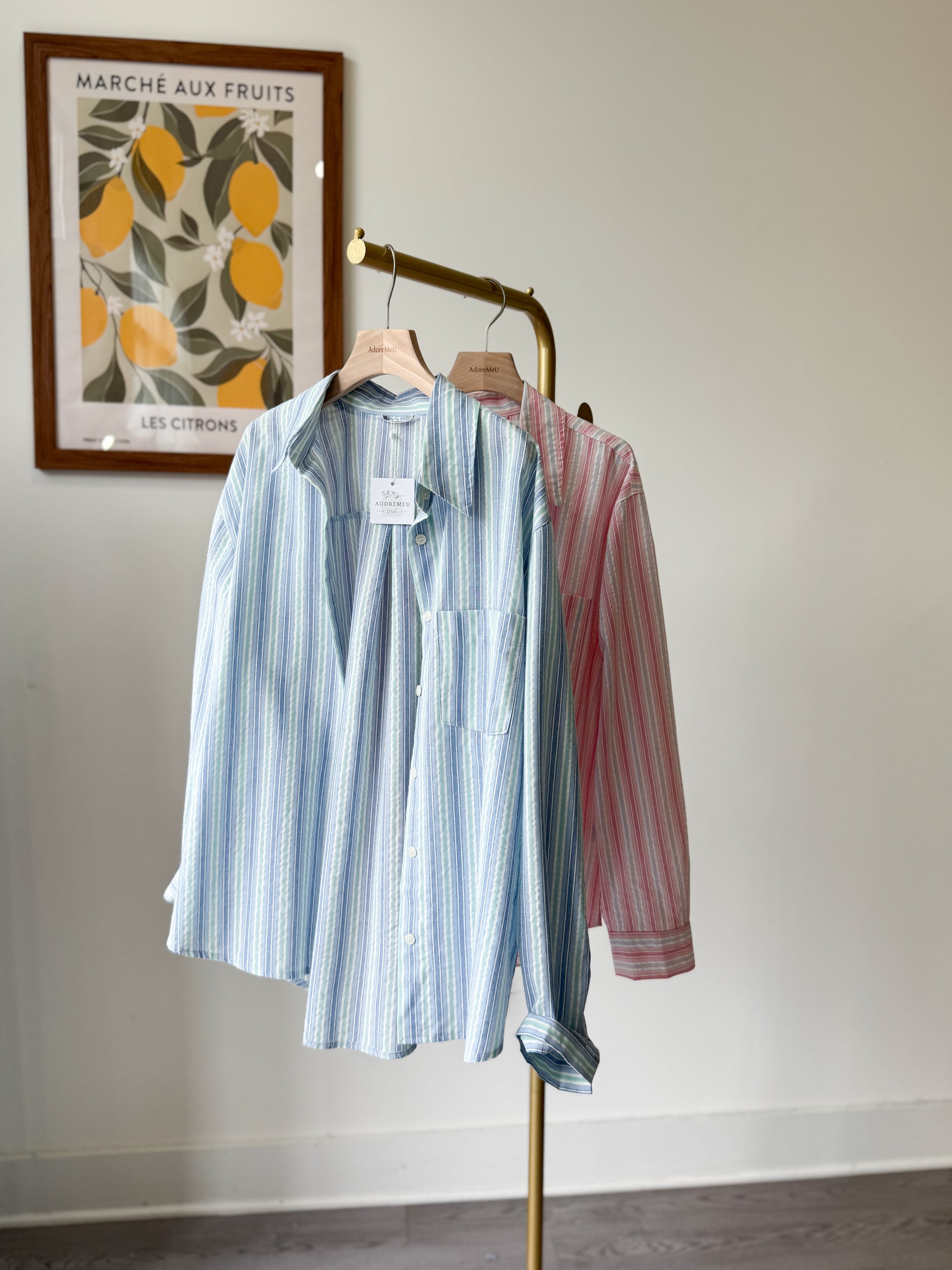 Color Stripe Shirt - AdoreMeU