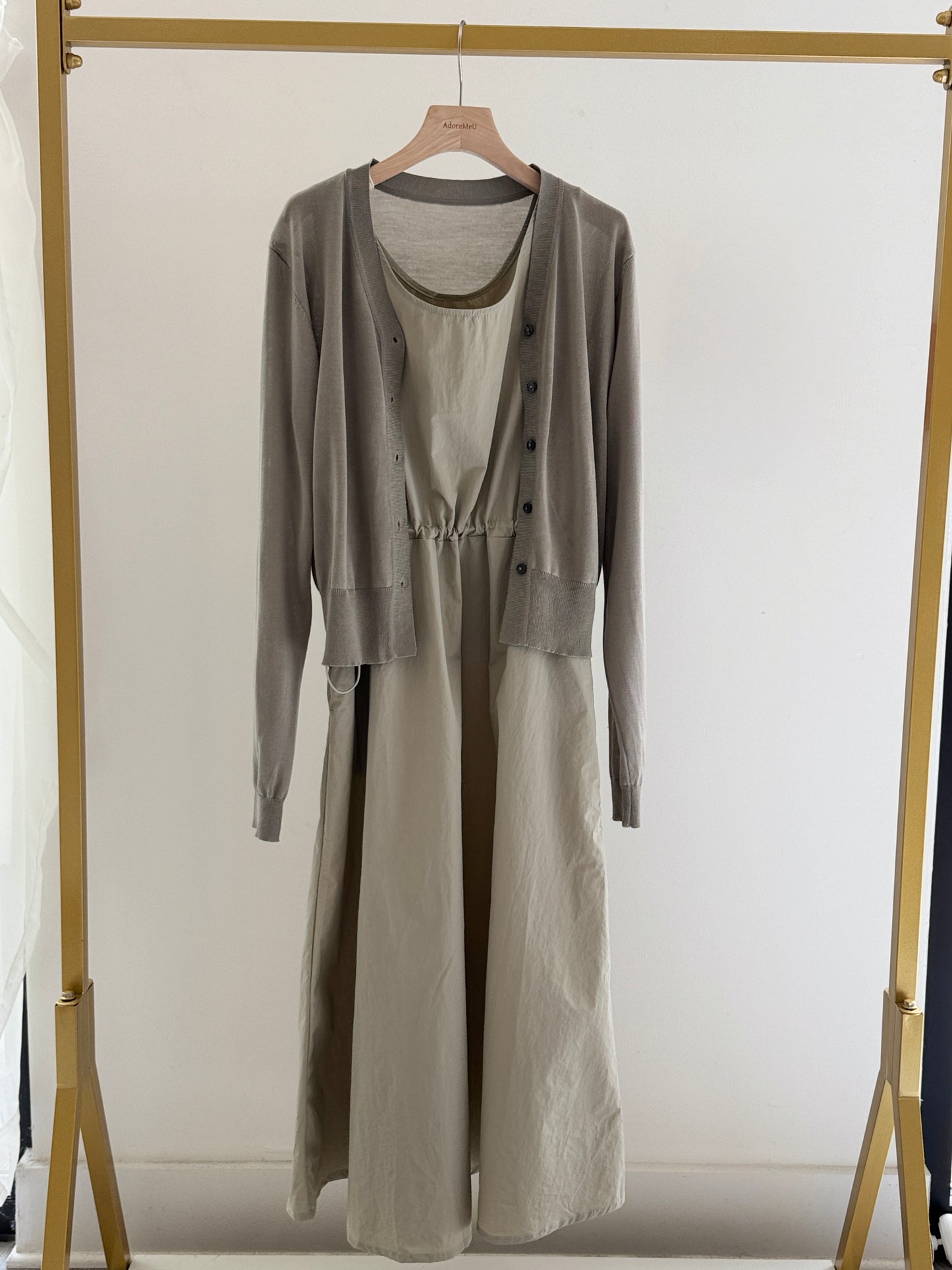 Dress and V neck Cardigan Set(~3/21)