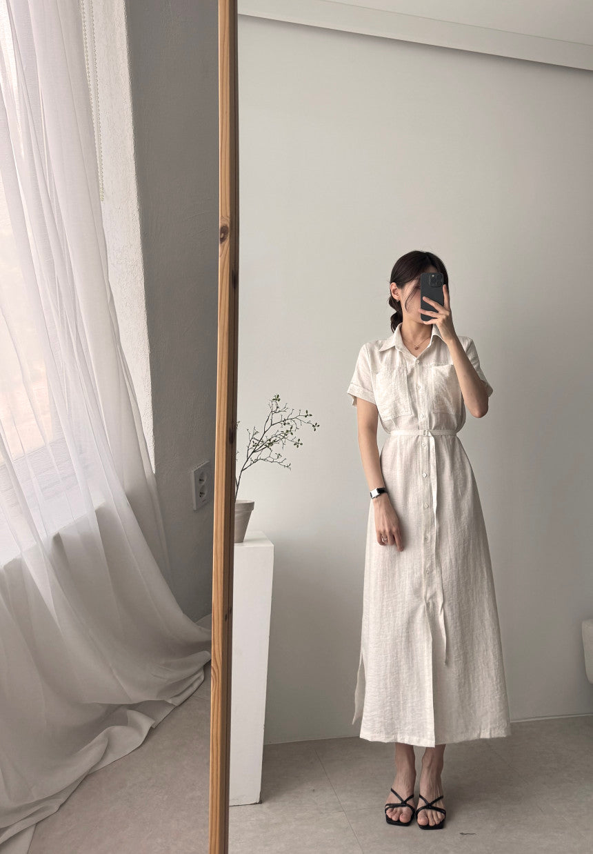 * Linen Pocket Dress