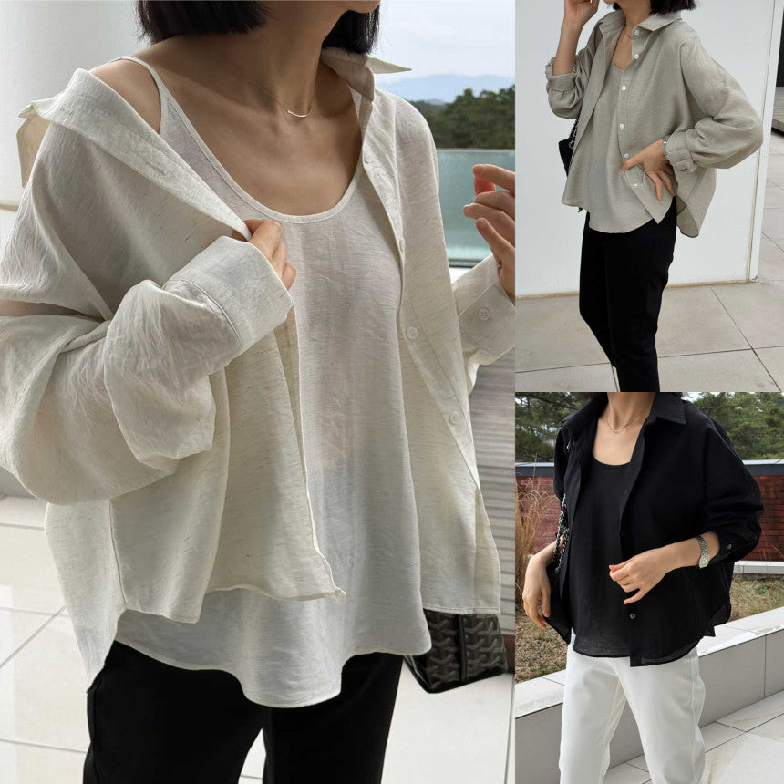 * Sleeveless & Shirt Set