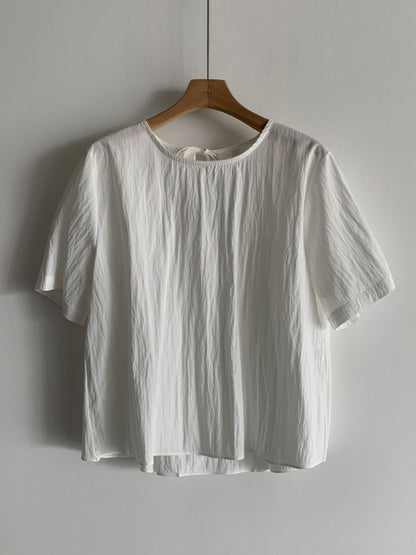 *    Back Ribbon Soft Blouse
