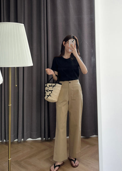 * Cotton Straight Fit Pants