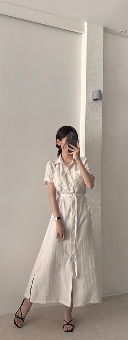 * Linen Pocket Dress