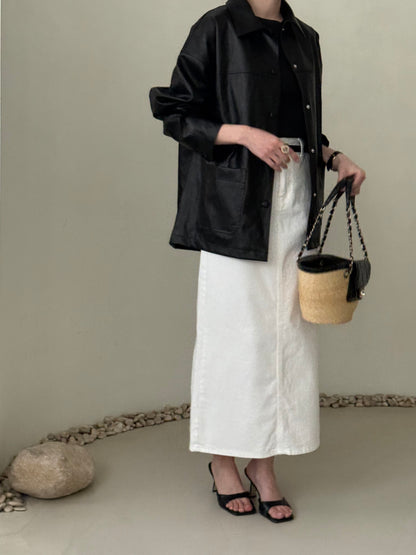 Faux Leather Half Jacket