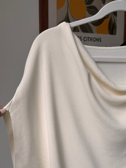 Draped Short Sleeve Knit Top (~8/5)