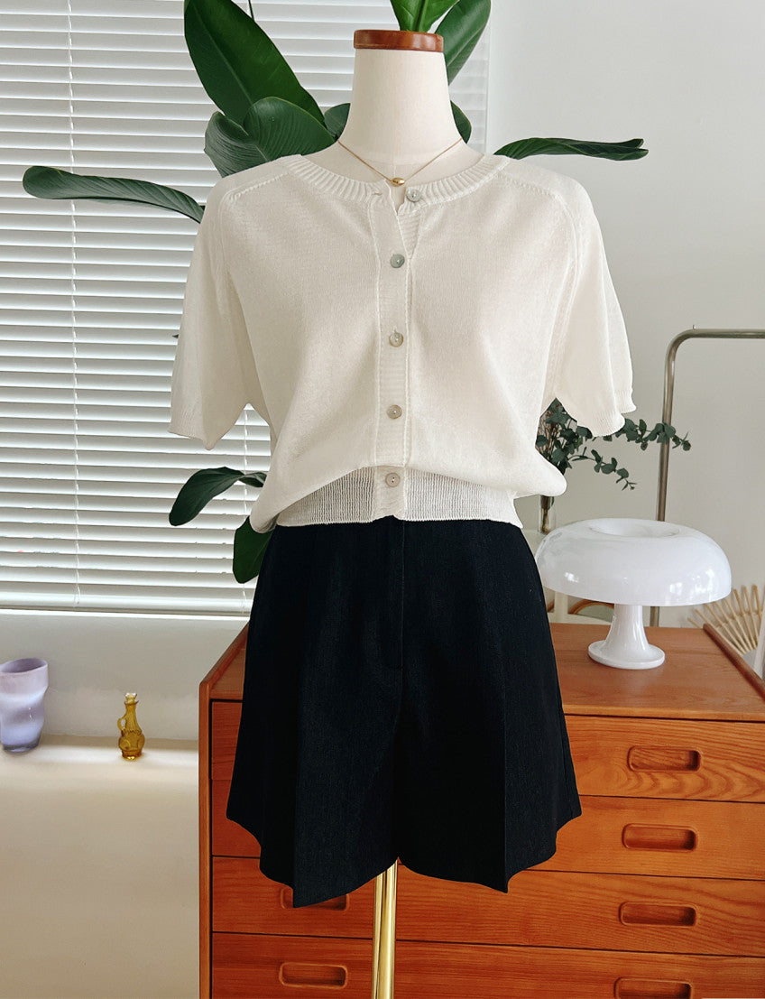 * Linen Raglan Knit Cardigan