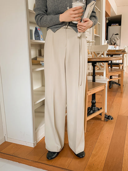 Hug Belt Wide Slacks - AdoreMeU