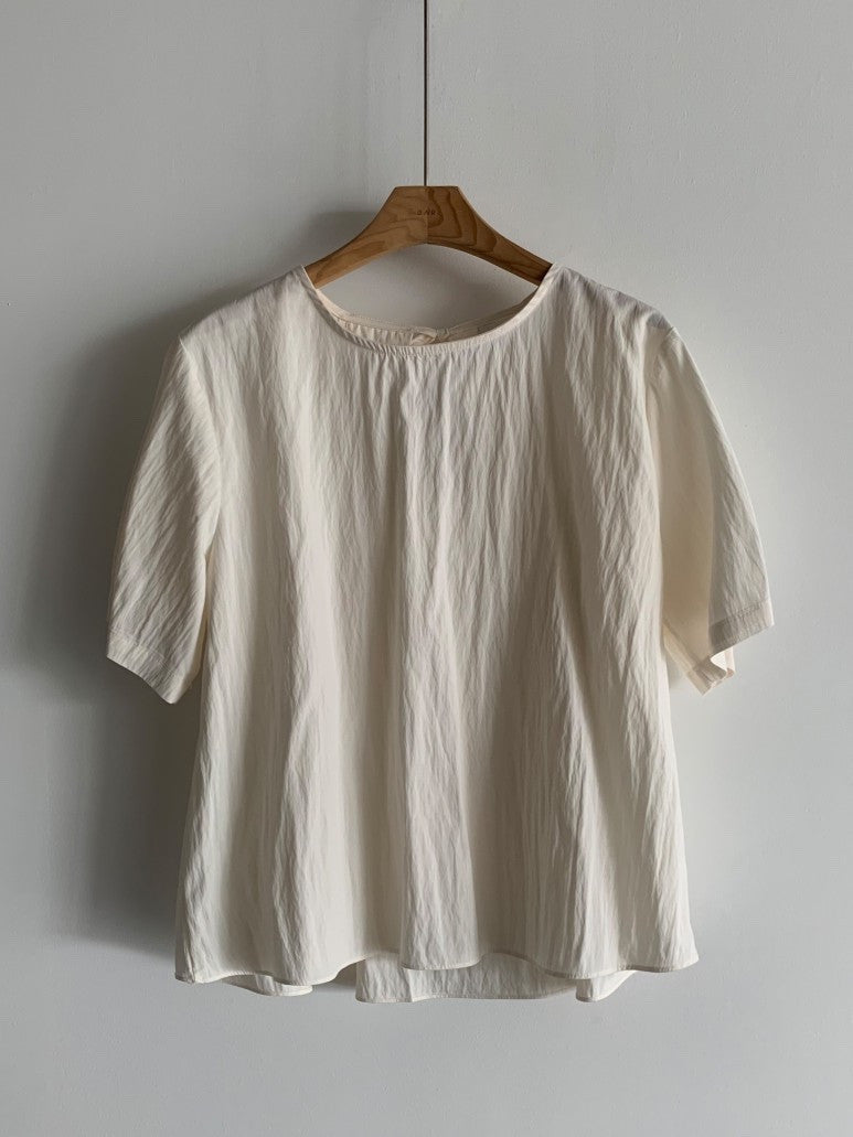 *    Back Ribbon Soft Blouse