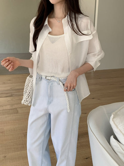 Back Strap Roll Up Shirt(~6/23)