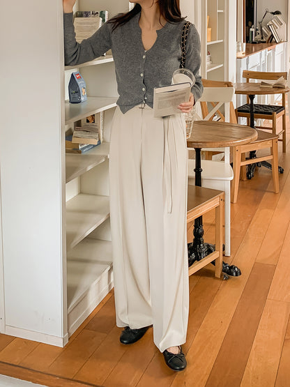 Hug Belt Wide Slacks - AdoreMeU