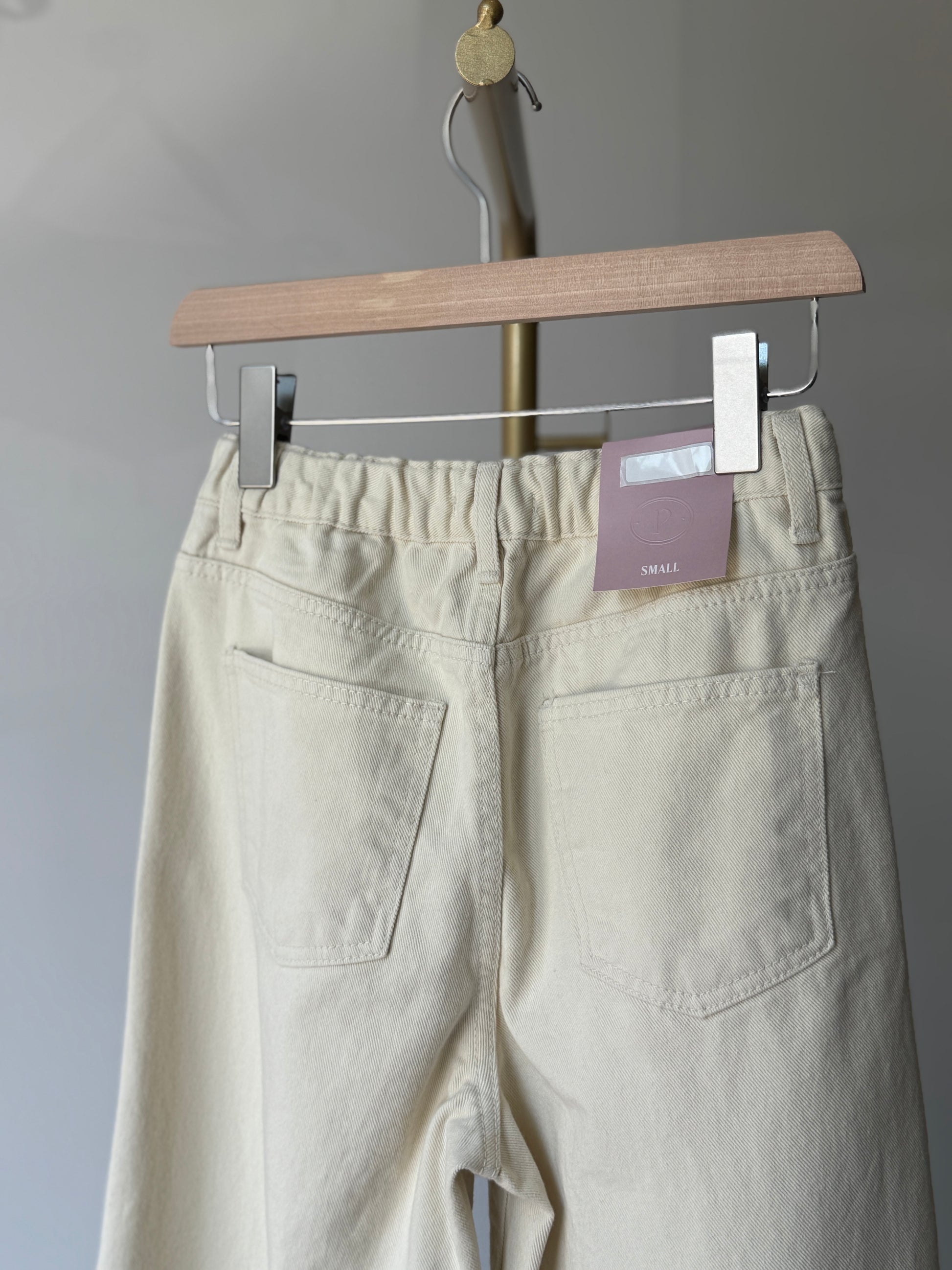 White Cotton Wide Denim - AdoreMeU
