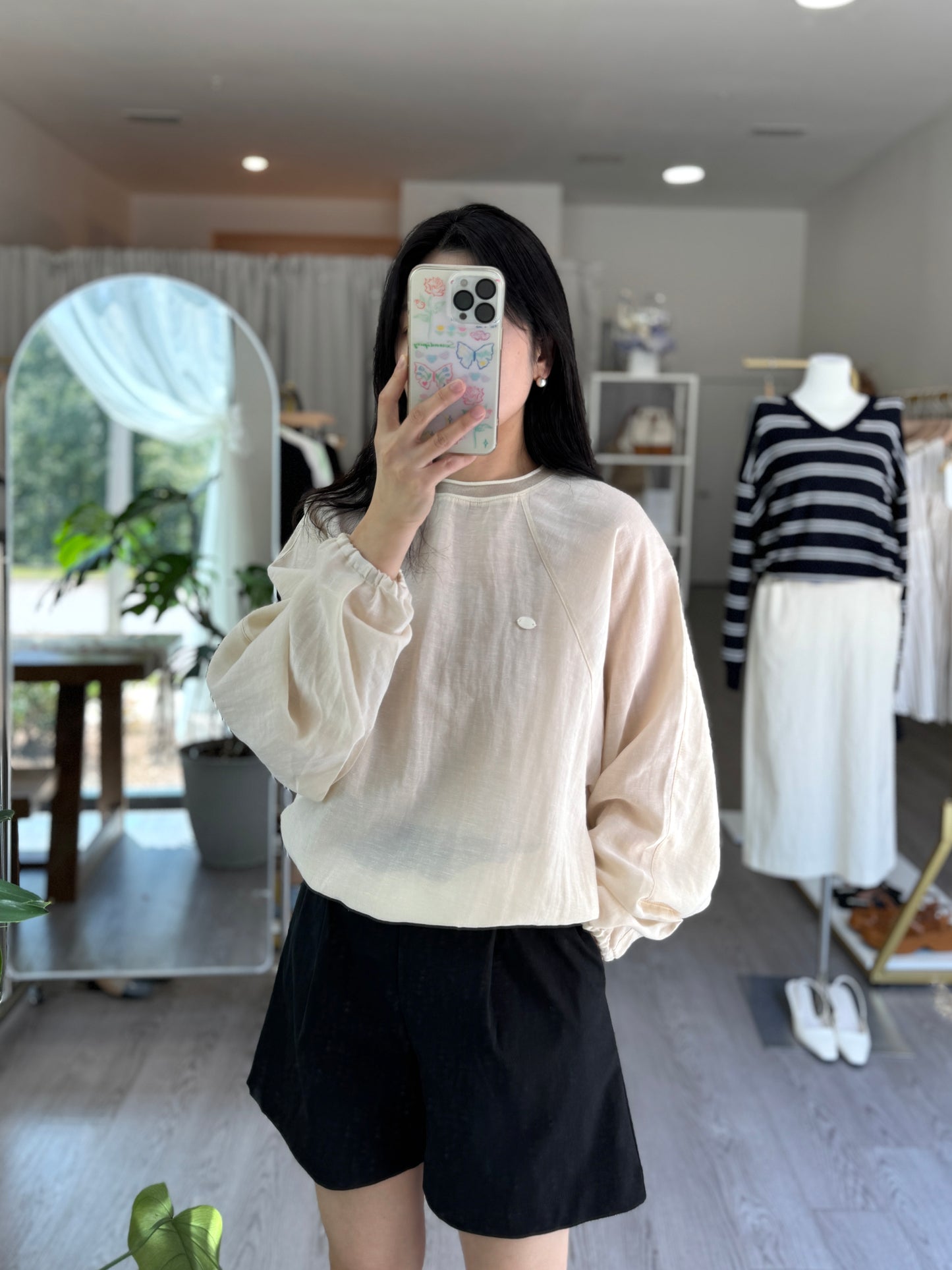 Airy Sheer Pullover Top(~9/8)