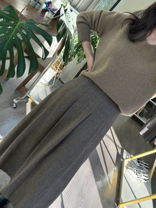 Herringbon Pleats Skirt