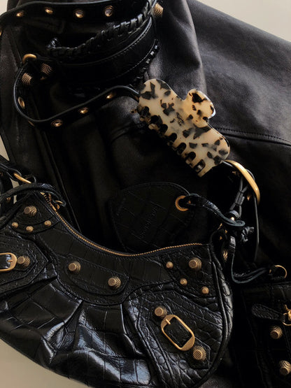 French Leopard Hair Clip