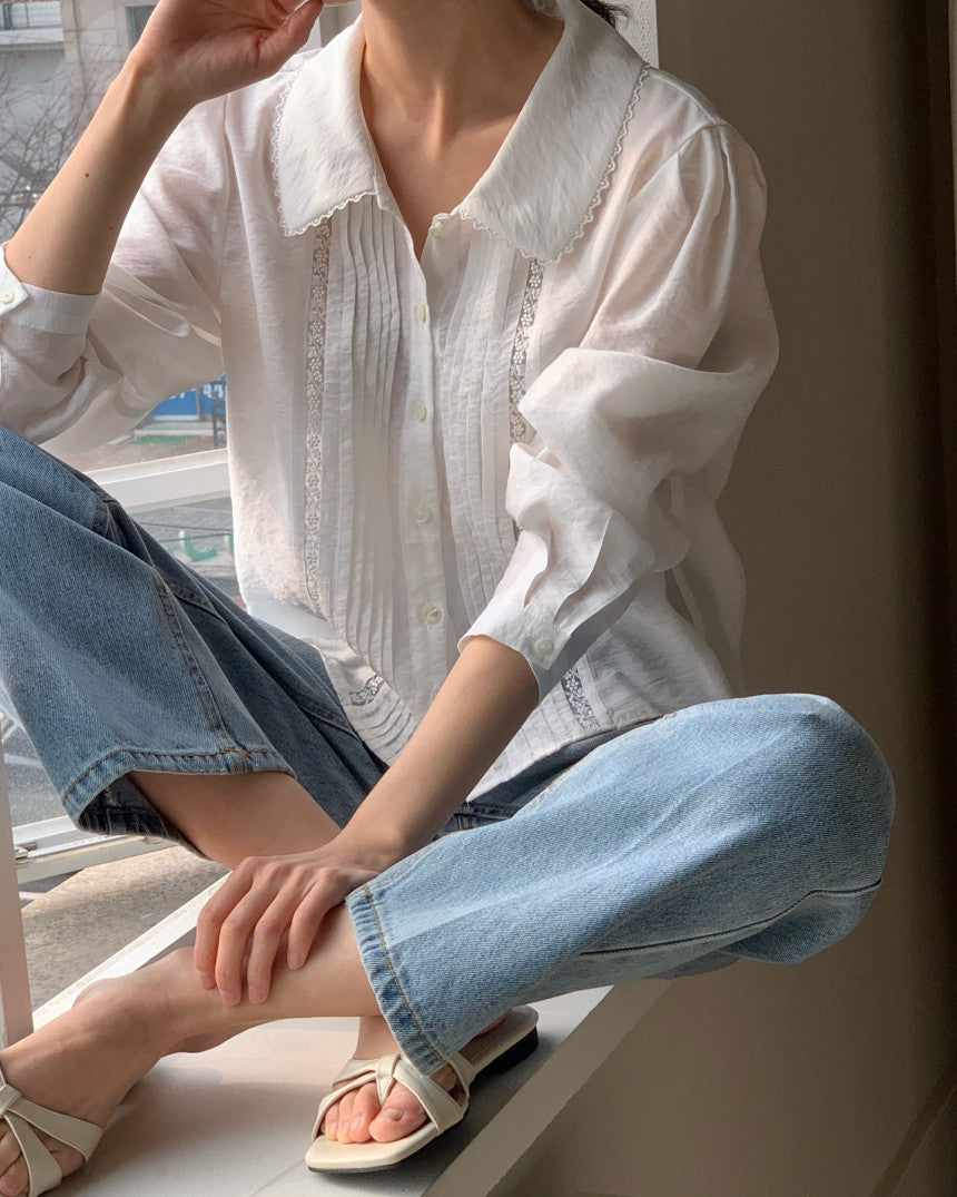 *Lace Pintuck Blouse