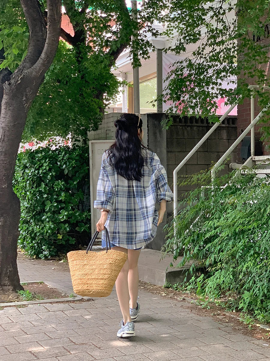 * Daily Oversized Check Shirt