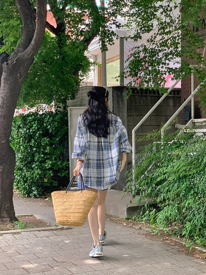 * Daily Oversized Check Shirt