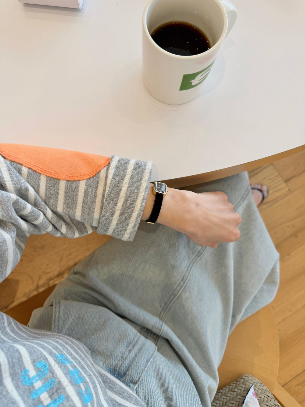 *Stripe Lettering T-Shirt