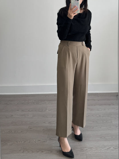 Simple Straight Banding Pants - AdoreMeU