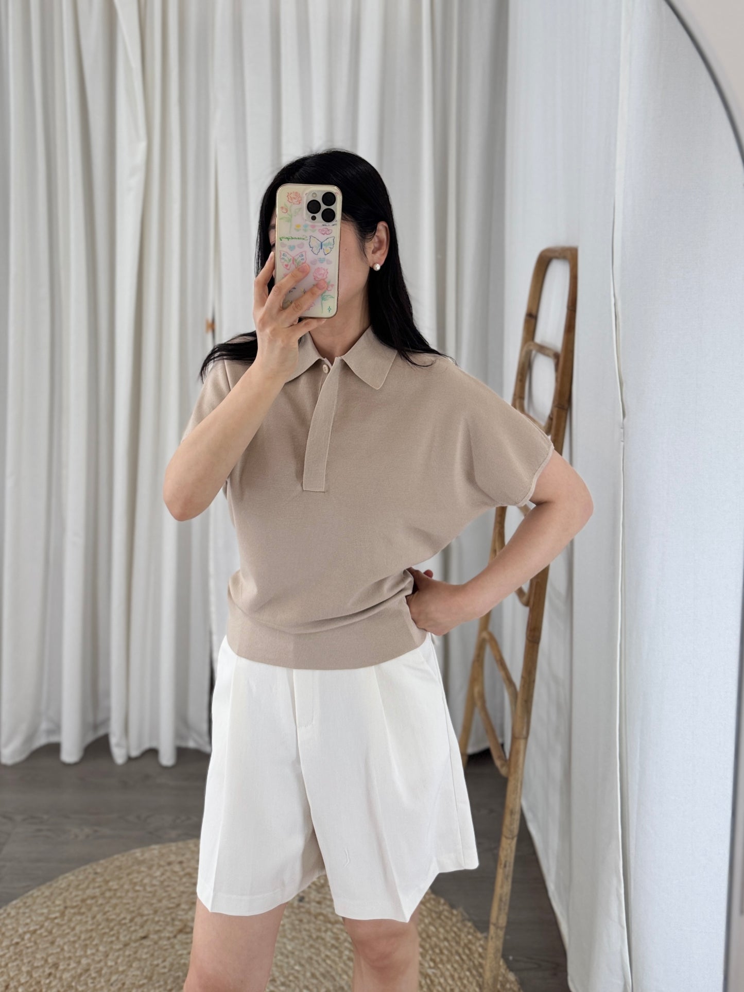 Plume Collar Knit Top (~6/4)