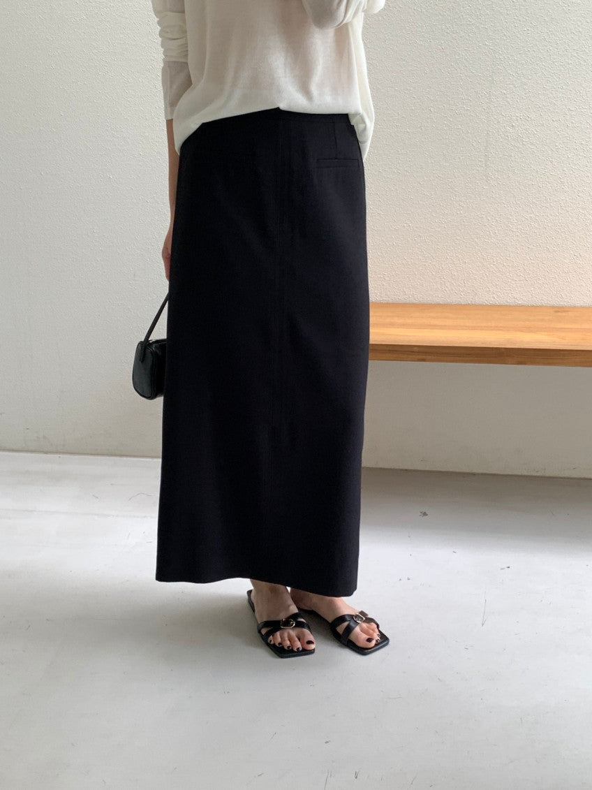 * Linen Blend Skirt