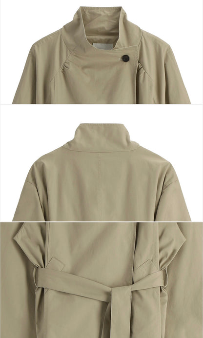 High-Neck Trench Jacket