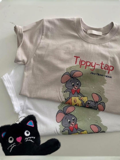 * Mouse Graphic Cotton T-Shirt