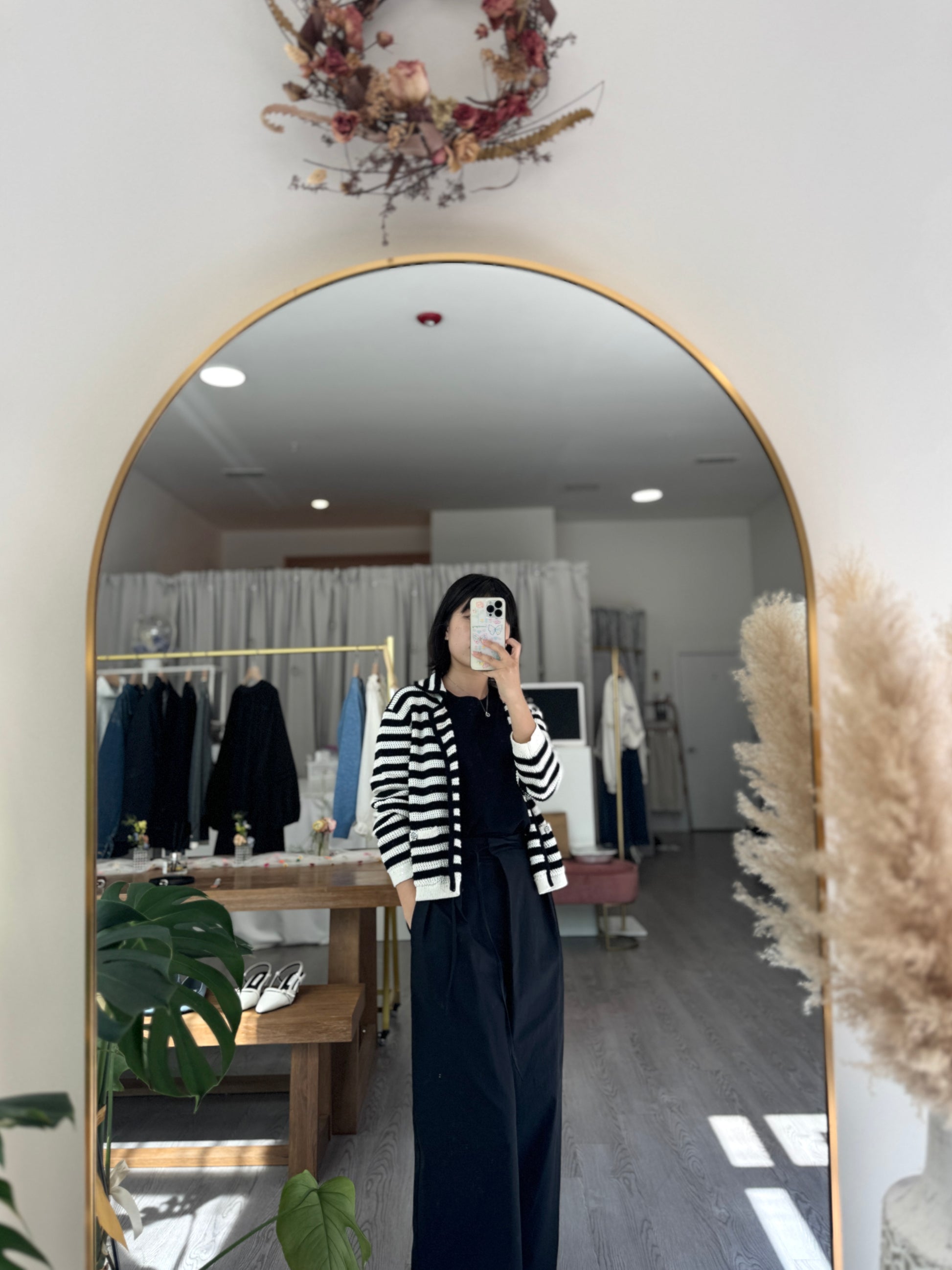 Stripe Spangle Knit Cardigan - AdoreMeU