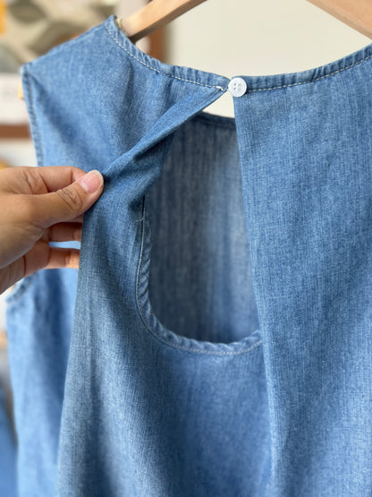A-Line Tank & Soft Denim Shorts Set - AdoreMeU