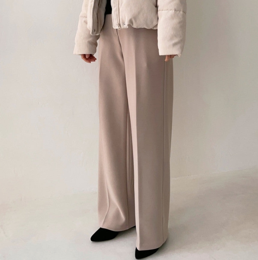205 Banding Wide Slacks(Fleece lined)