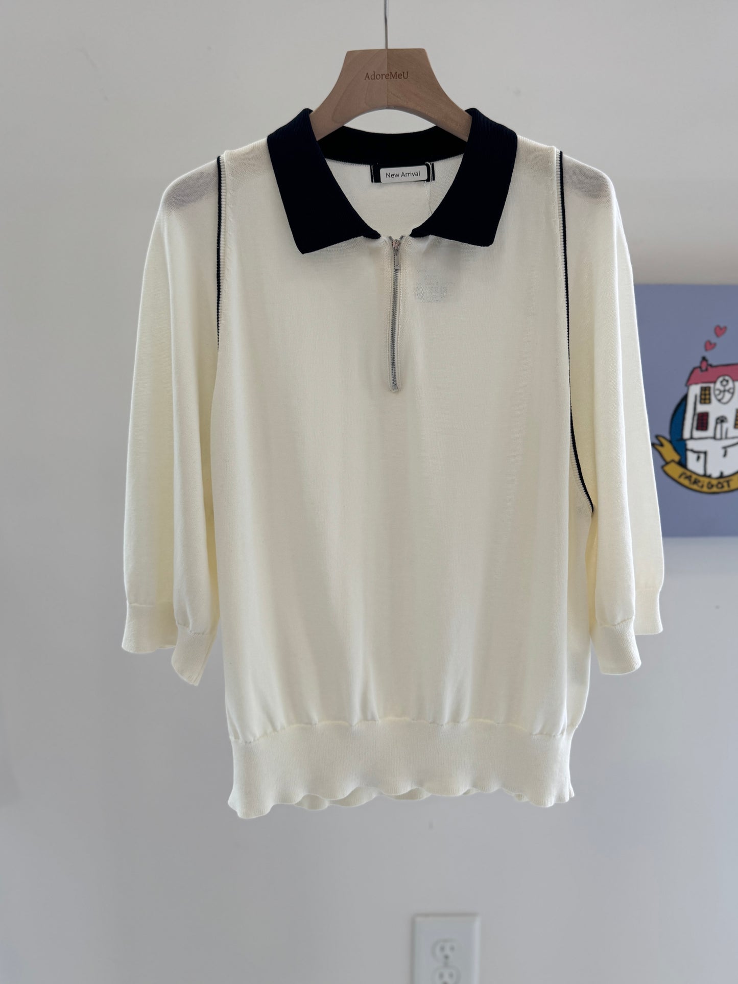 Contrast Collar Knit