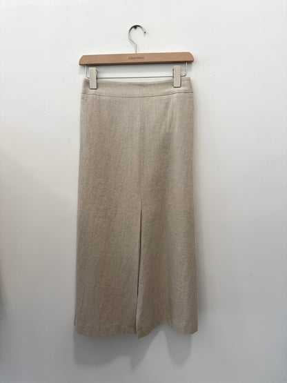 Front Slit Linen Skirt