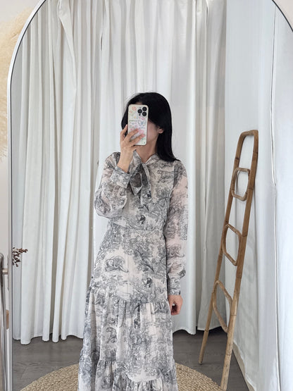 Diorr -Inspired Elegance Dress