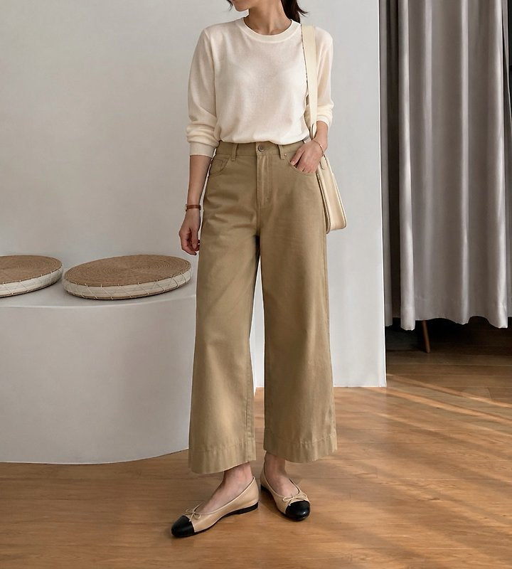 Loose Beige Cargo Pants