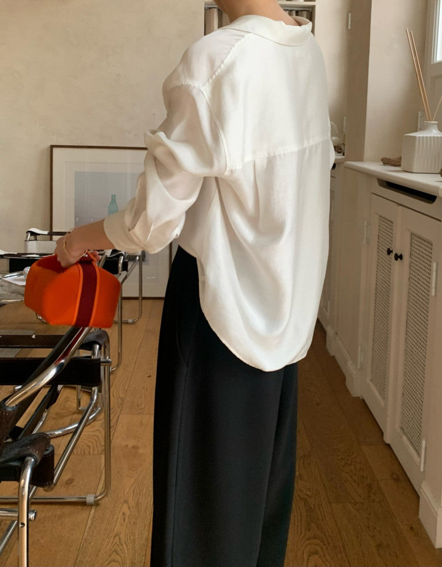 *실키 포켓 블라우스