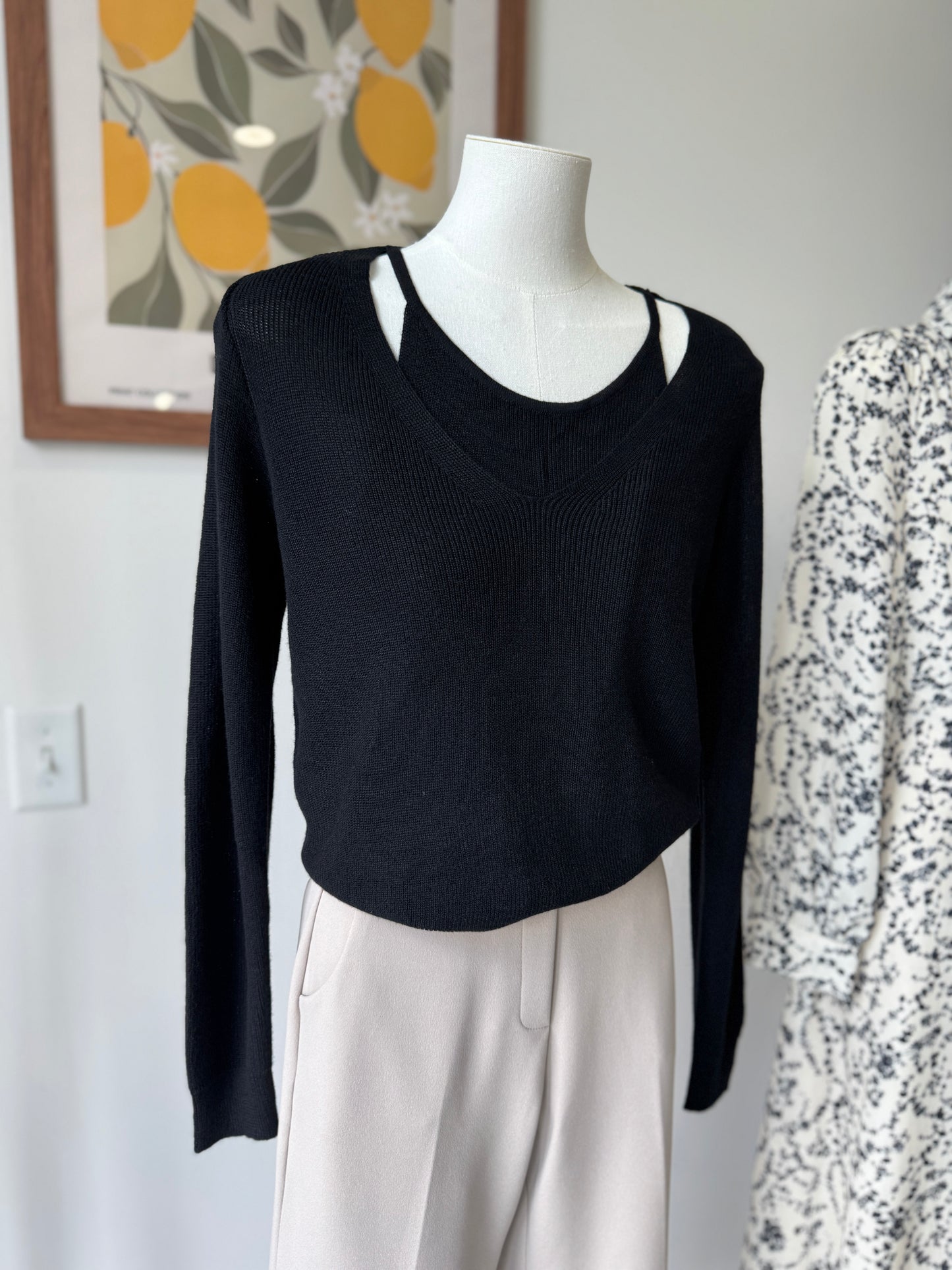 Twin Layered V neck Knit(~9/30) - AdoreMeU
