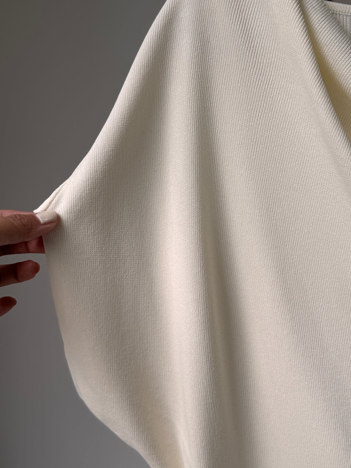 Draped Short Sleeve Knit Top (~8/5)