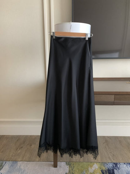 * Lace Silk Skirt
