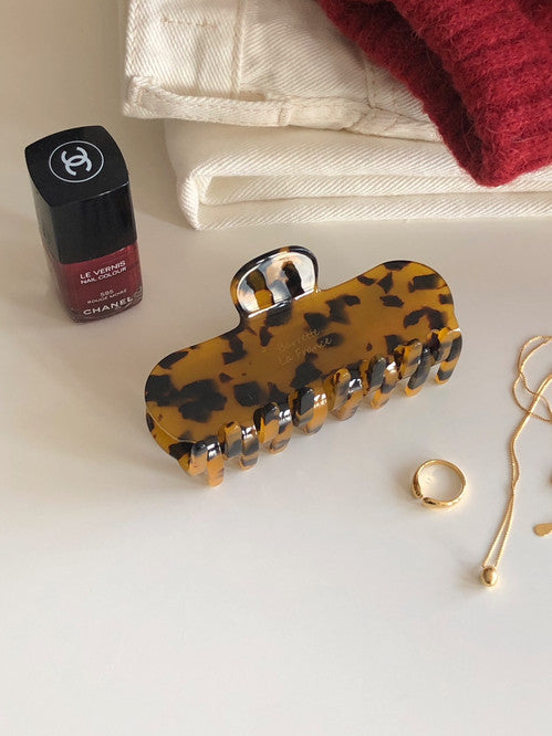 French Leopard Hair Clip