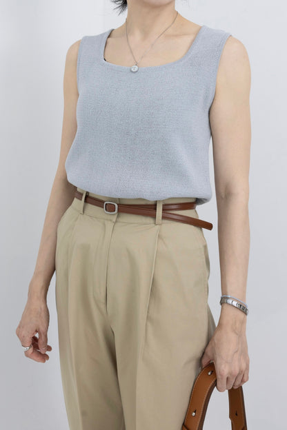 Cowhide Silver Nohole Belt