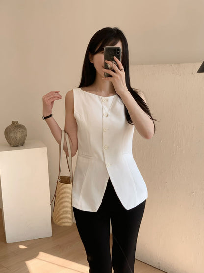 * Linen Blend Summer Vest