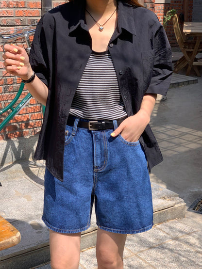 *  Simple Denim Shorts