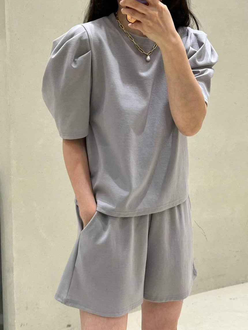 * Puff Sleeve Two-Piece Set